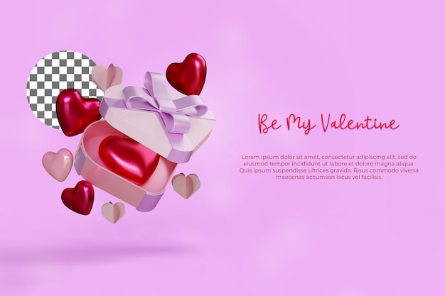 3d-isoliertes-design-konzept-für-happy-valentines-day