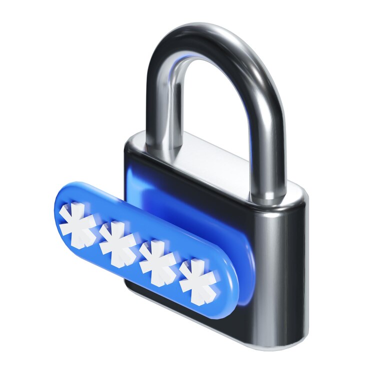 PSD 3d isometric lock encryption security icon