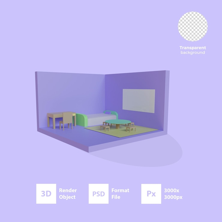 PSD 3d isométrico con fondo transparente psd