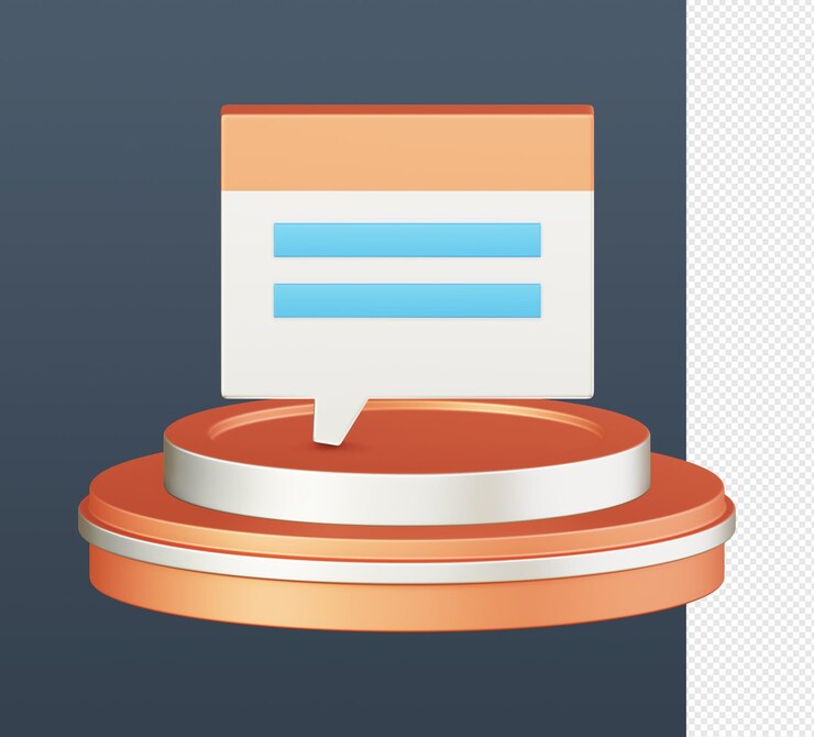 PSD 3d isométrico del icono naranja de chat y mensajes de texto para ui ux aplicaciones móviles web diseños de anuncios de redes sociales