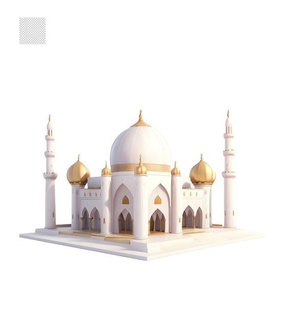 PSD 3d isometrische mini-moschee realistisches design png