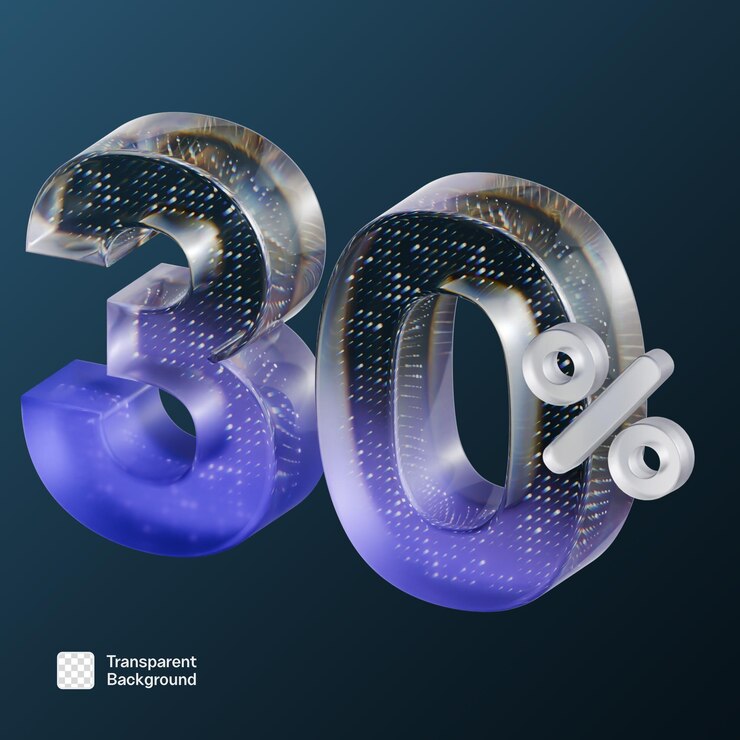 PSD 3d-isometrische prozentform png-vorlage