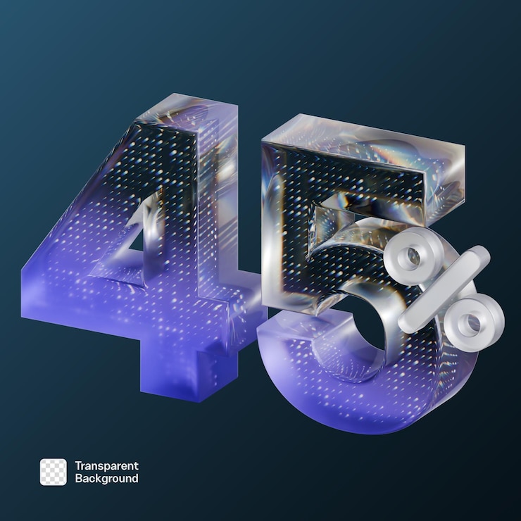 PSD 3d-isometrische prozentform png-vorlage