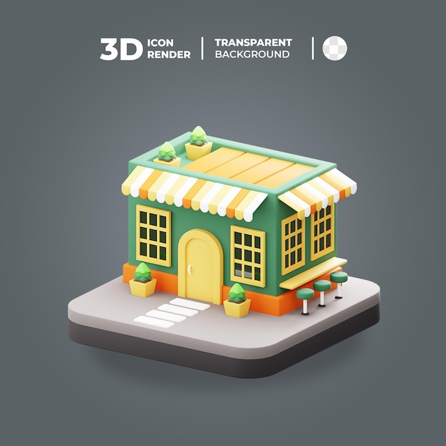 3D-isometrischer moderner Laden