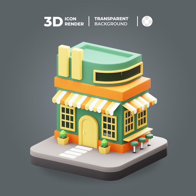 3D-isometrischer moderner Laden