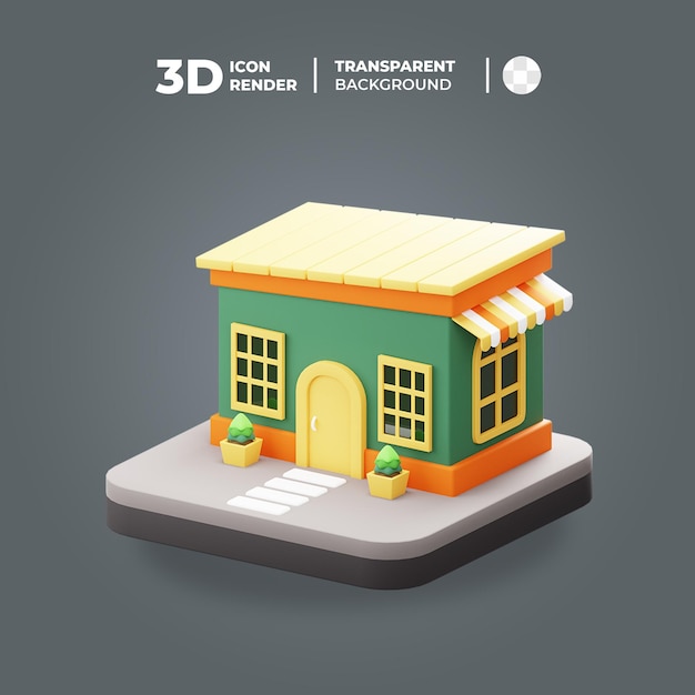 3D-isometrisches kleines Geschäft