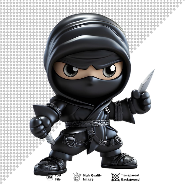 PSD 3d-japanische ninja isoliert auf transparentem hintergrund