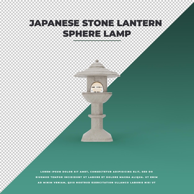 PSD 3d japanische steinlaterne kugellampe