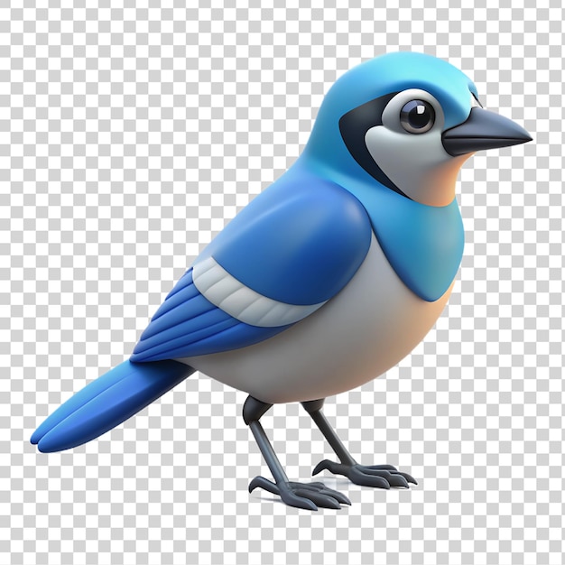 PSD 3d jay pájaro azul aislado en un fondo transparente
