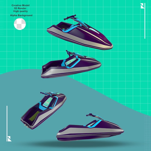 PSD 3d-jet-ski-element für design