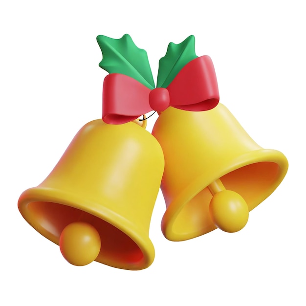 PSD 3d jingle bell concept de noël illustrations et icônes de rendu de haute qualité