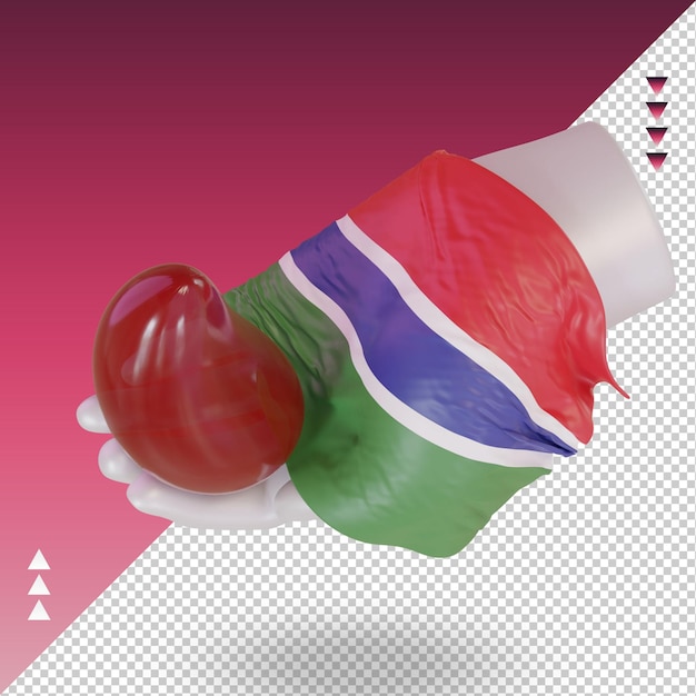 3d journée mondiale du don de sang drapeau gambien rendu vue droite