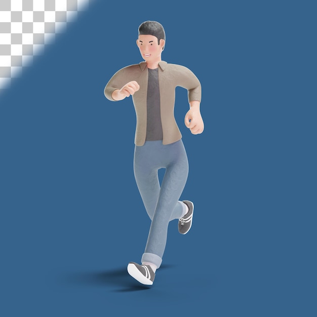 3d joven corriendo