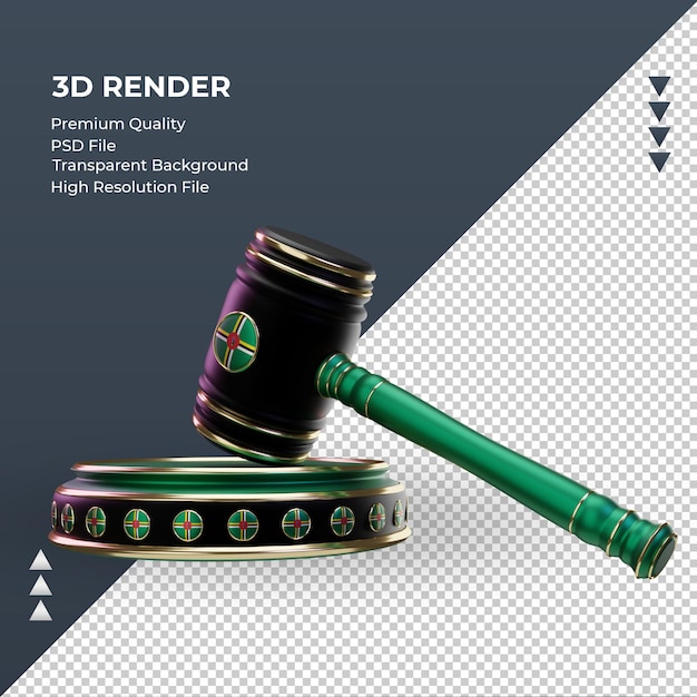 PSD 3d justiça dominica bandeira renderizando a visão correta