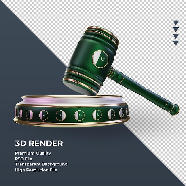 3d Justice Pakistan Drapeau Rendu Gauche Vue