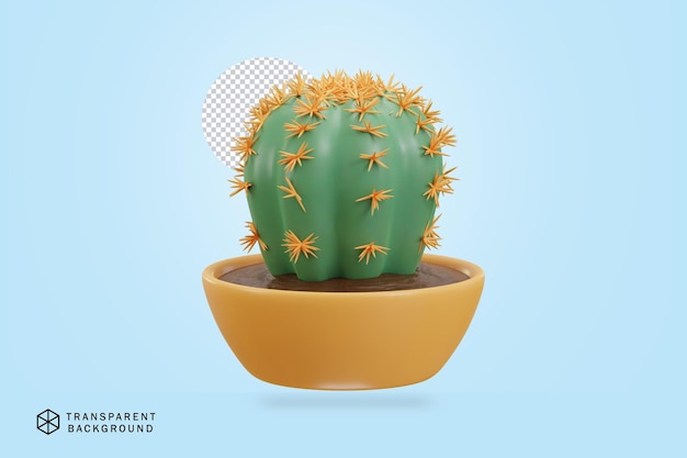 3D-Kaktuspflanzenvektorillustration