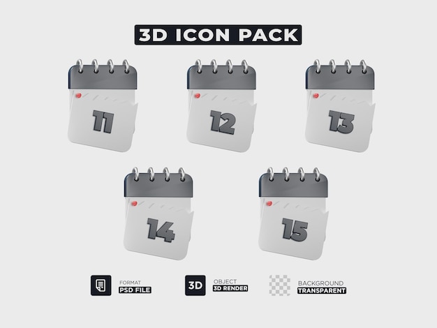 3d-kalender-icon-pack premium psd