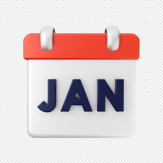 3D-Kalender Januar Symbol Illustration