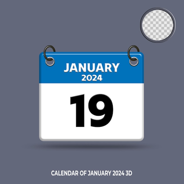 3d-kalenderdatum januar 2024