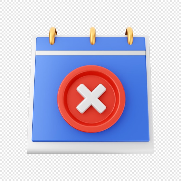 3D-Kalenderdatum Zeitplan Symbol Illustration