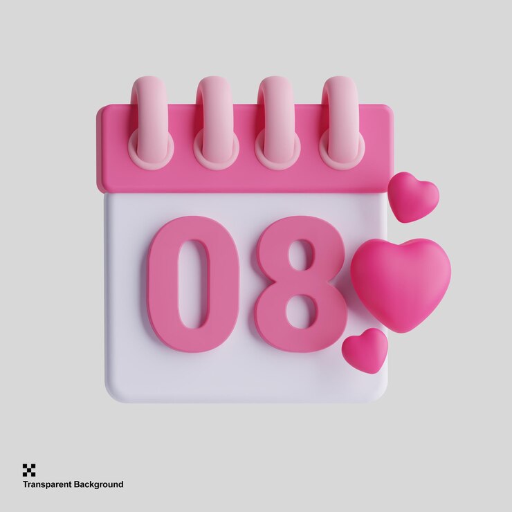 PSD 3d-kalendersymbol für den frauentag