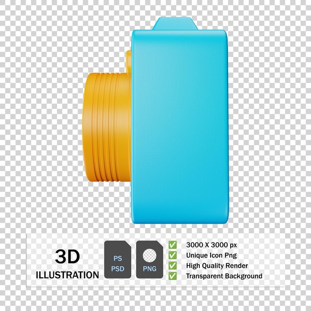 PSD 3d-kamera-symbole für premium-anzeigenflieger mehr