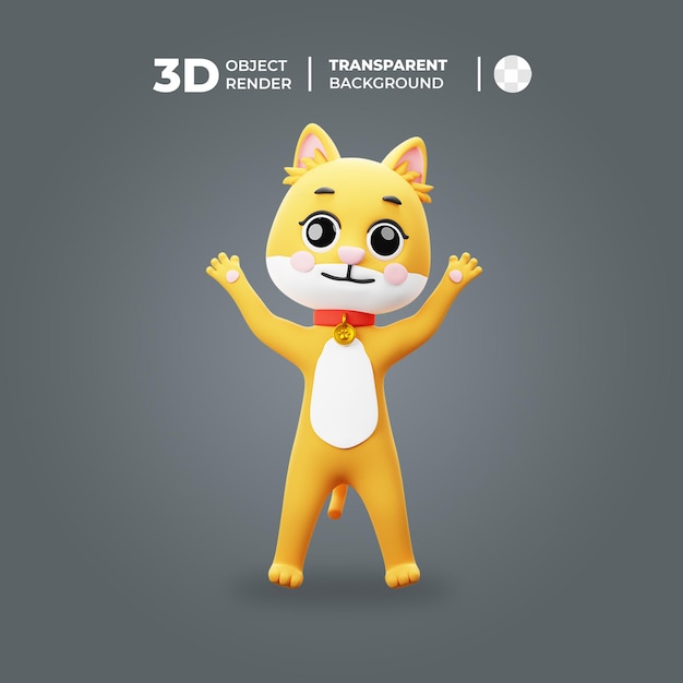 3d-katzen-cartoon-figur glücklich