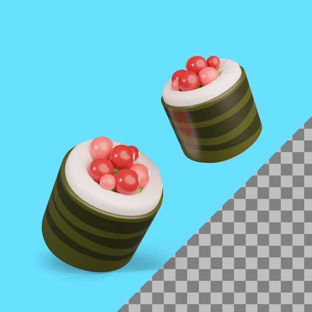 PSD 3d kaviar sushi