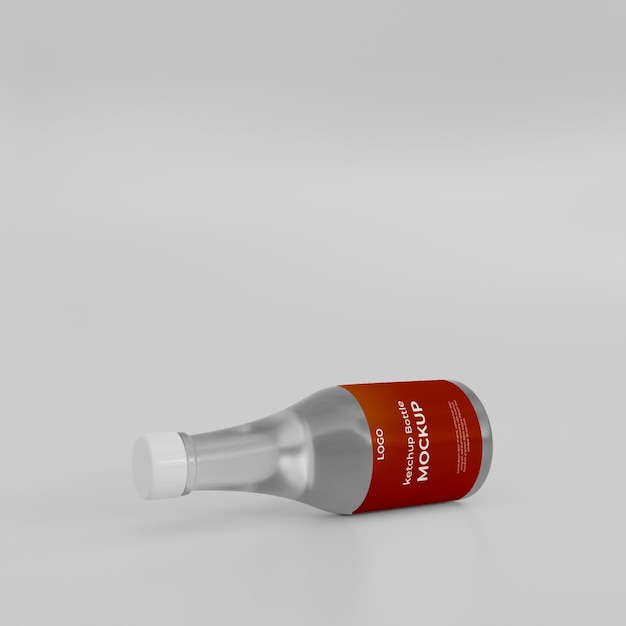 3D-Ketchup-Glasflasche Mockup