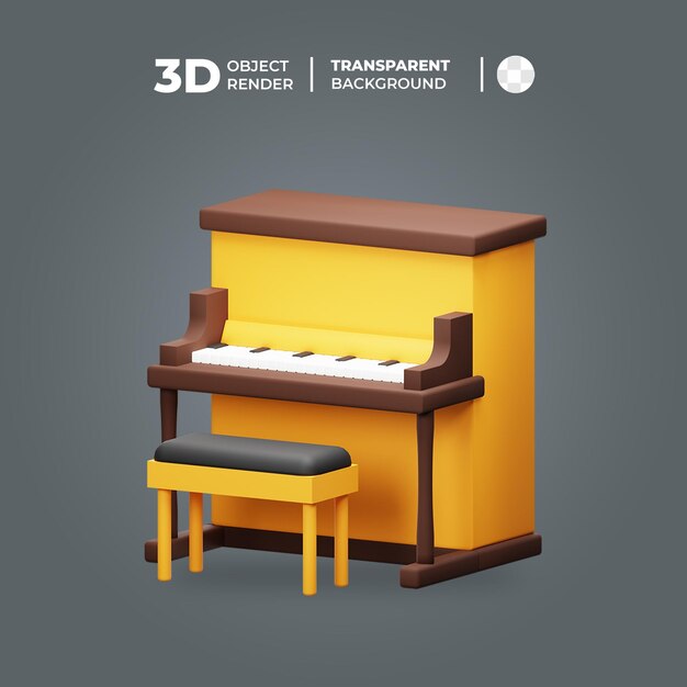 3d-klaviermusikinstrument