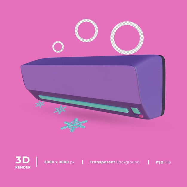 3D-Klimaanlagenobjekt mit transparentem Hintergrund Premium Psd