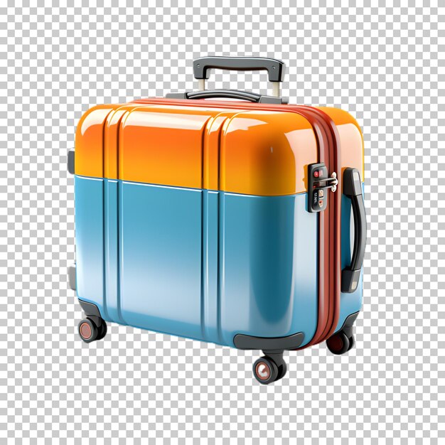 PSD 3d-koffer auf transparentem hintergrund