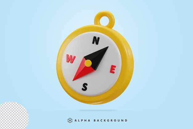 3D-Kompass-Navigationssymbol-Vektorillustration