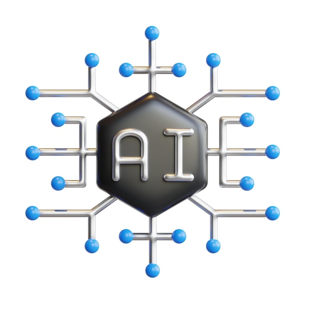 PSD 3d-konzept der künstlichen intelligenz, hochwertiges render-illustrationssymbol