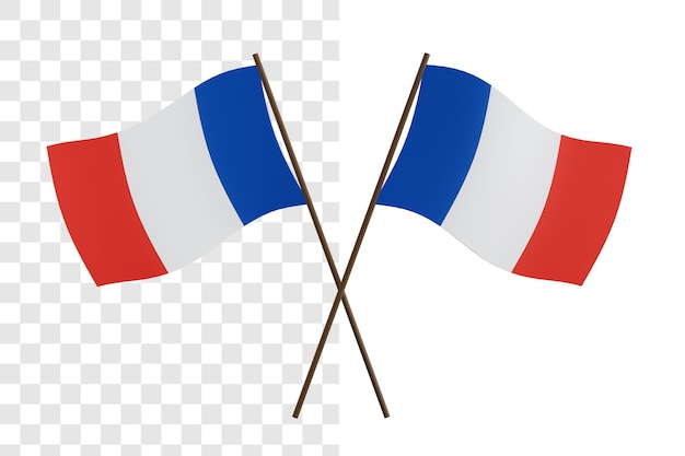 3D-Konzept-Rendering der französischen Flagge isoliert
