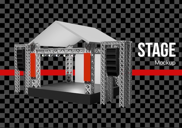 3D-Konzertbühnen-Mockup für Musik oder Veranstaltungen