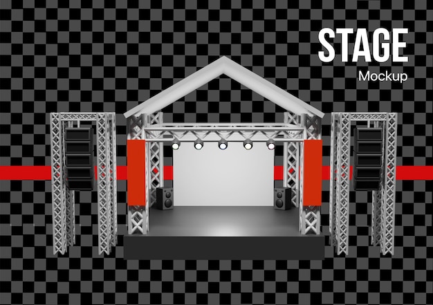 3D-Konzertbühnen-Mockup für Musik oder Veranstaltungen