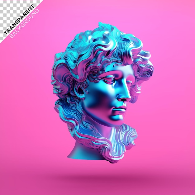 3D-Kopfstatue holografische Illustration