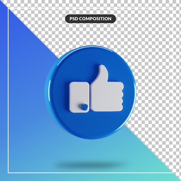 3D-Kreis glänzend wie Facebook-Symbol isoliert