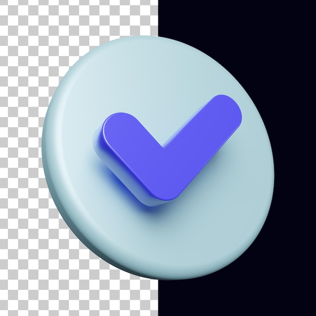 3D-Kreis mit Häkchen-Symbol