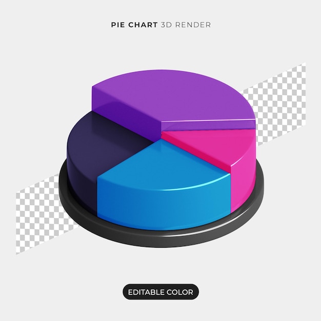 PSD 3d-kreisdiagramm-symbolmodell isoliert
