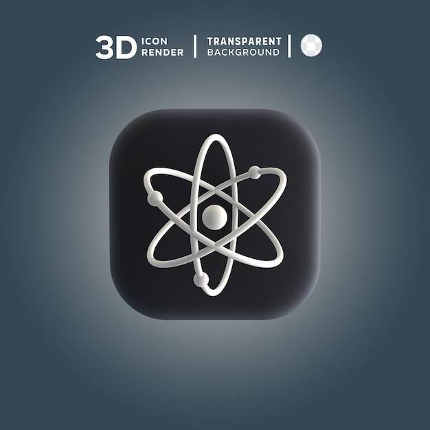 PSD 3d-kryptowährungs-icon-illustration von atom