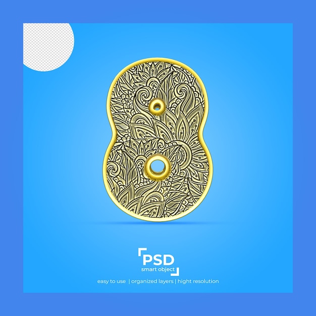 PSD 3d-kunstschrift von 8 besten rendering