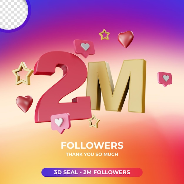 3d-label 2m follower auf instagram-design