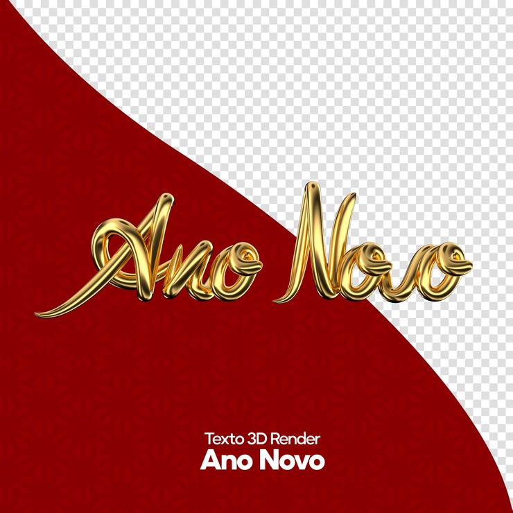 PSD 3d label happy new year in brazil render 3d balloons and star in portuguese for marketing