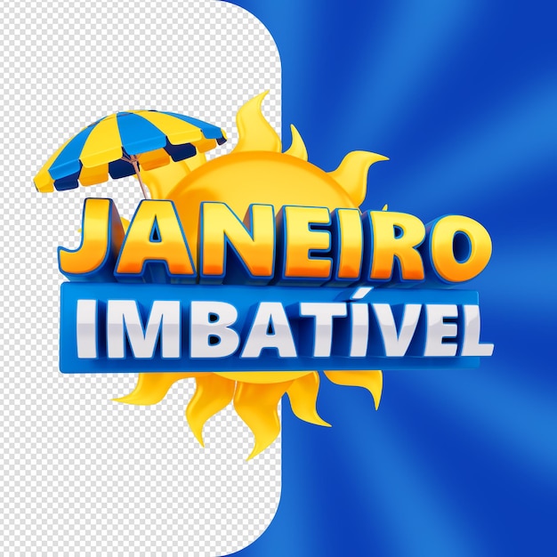 3d label januar unschlagbares brasilien isoliert für compositing