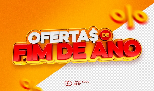 PSD 3d label ofertas de fin de año en brasil