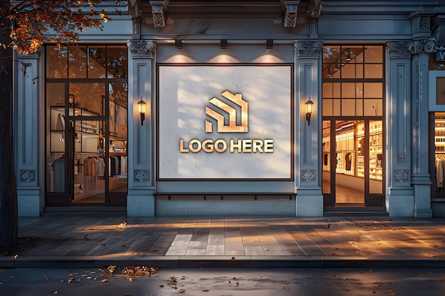 3D-Laden-Logo-Mockup aus Gold