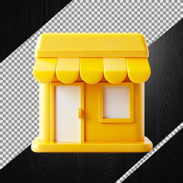 3D-Laden-Symbol oder -Logo, das auf durchsichtigem Hintergrund isoliert ist