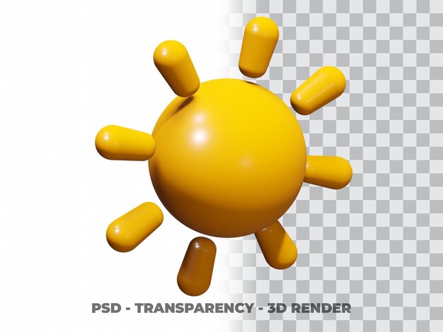 3d lächelnde sonne mit transparentem hintergrund